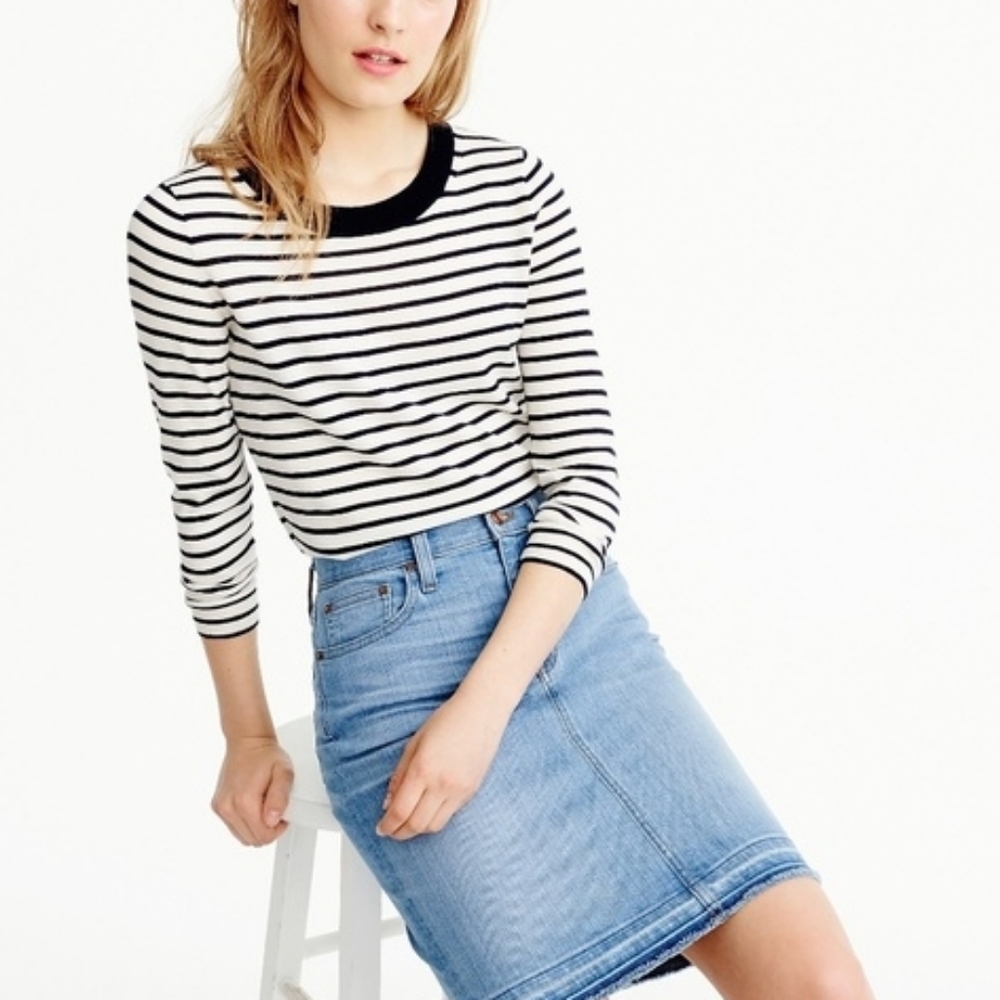 J Crew wool Nautical Striped Navy Tippi Sweater